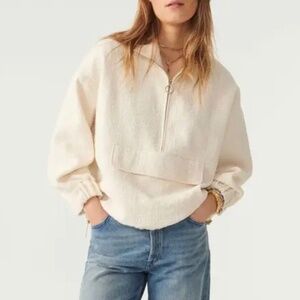 ba&sh MENUS pullover jacket in white- size 3 / Large / EUC